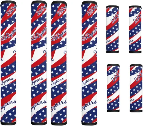 Miniatura 41 de America250 - Juego de 8 fundas antideslizantes para manijas de puerta de refrigerador, 4 de julio de 2026, protectores para nevera, horno, mantener