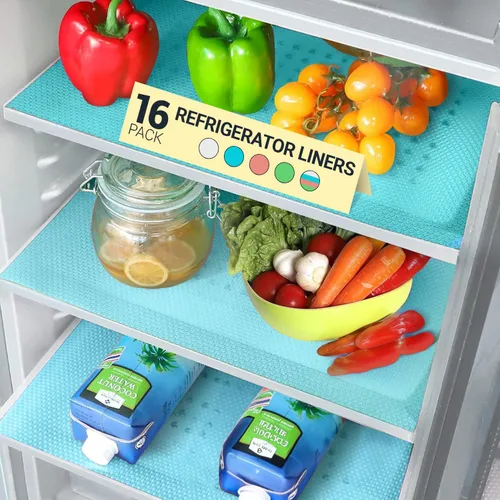 Miniatura 22 de Forros para Estantes de Refrigerador por Linda's Essentials - Forro de Refrigerador Fácil de Limpiar con Protección contra Derrames, Forros