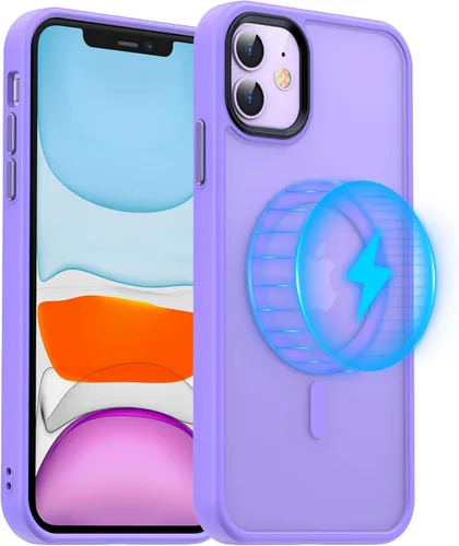 Miniatura 10 de Meifigno Funda magnética para iPhone 11, [protección de grado militar y compatible con Magsafe], policarbonato mate translúcido con teclas