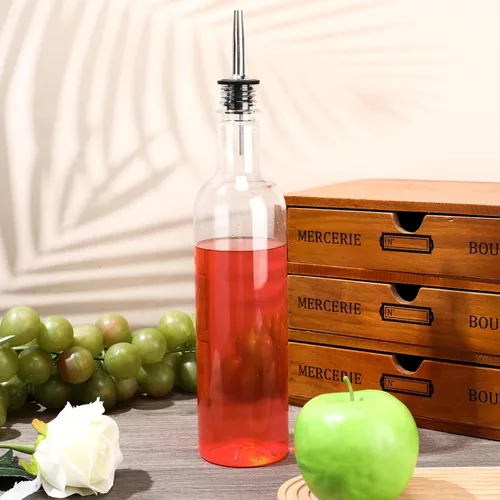 Miniatura 6 de Paquete de 32 botellas de jarabe de 25 onzas, botella de plástico de cuello largo con acero inoxidable a prueba de fugas, vertedor y tapa de jugo