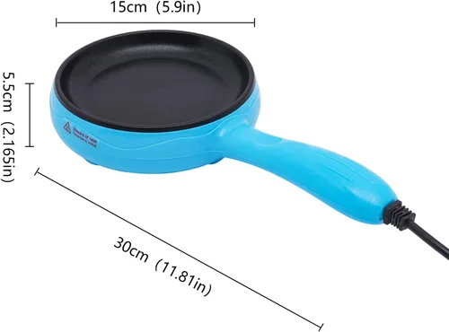 Miniatura 4 de Sartén eléctrica antiadherente de 6 pulgadas de 450 W, sartén eléctrica antiadherente de 356.0 °F/356 °F para inducción, tortillas y campamento, uso
