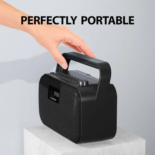 Miniatura 7 de Avantree PowerByte - Radio FM portátil con potentes altavoces estéreo Bluetooth de 30 W y reproductor de tarjetas SD, tiempo de reproducción