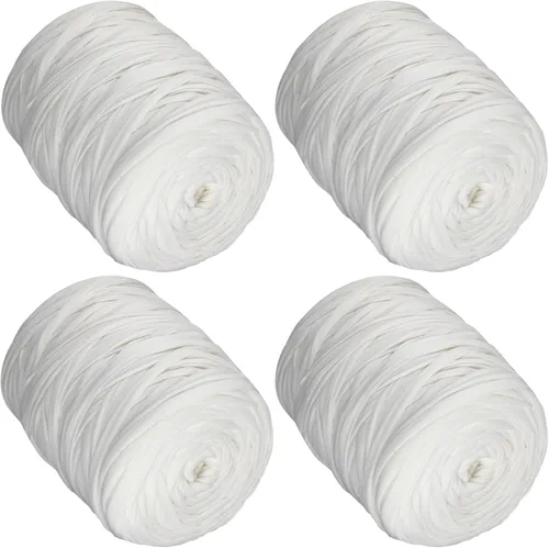 Miniatura 17 de 400g de hilo de tela elástica para tejer con ganchillo para DIY, 119 metros de hilo de espagueti grueso para tejer para proyectos de bolso, cesta