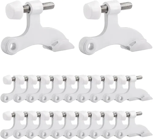 Miniatura 27 de OBTANIM - Paquete de 8 topes de puerta con bisagra de alta resistencia, topes de puerta ajustables de metal con puntas de goma para parachoques