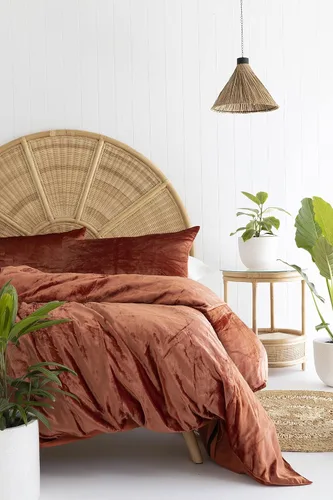 Miniatura 16 de Sophia-Art - Juego de 3 piezas de ropa de cama de terciopelo de rayón ultra lujo, funda de edredón boho de un solo color, funda de colcha