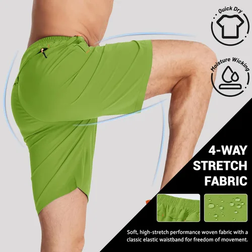 Miniatura 56 de TACVASEN Pantalones cortos deportivos para correr para hombre, 9 pulgadas, de secado rápido, pantalones cortos ligeros de verano, 3 bolsillos