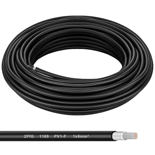 Miniatura 11 de Cable de panel solar Shirbly - 200 pies de cable de cobre estñado en negro, 10AWG (6mm²), cable de extensión solar PV para automotriz al aire libre