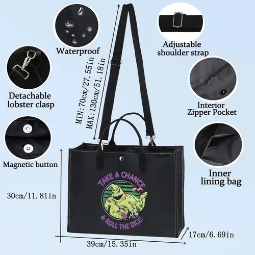 Miniatura 8 de BWKTOP Funny Ghost Tote Bag - Ghost Fans Gift: Take A Chance And Roll The Dice