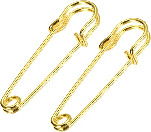 YOKIVE 40 pines de seguridad, pasadores de costura de metal, ideales para arte, manualidades, ropa, mantas, uso diario (tono dorado, 1.97 pulgadas)