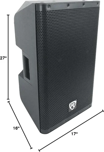 Miniatura 10 de Rockville DX12 2000W Altavoz PA alimentado de 12 pulgadas, mezclador de 2 canales, entradas XLR y 1/4, montaje en poste de doble ángulo