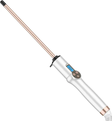 Miniatura 7 de Varita rizadora de barril extra larga de 1 pulgada, varita rizadora de turmalina de cerámica profesional de doble voltaje con temperatura ajustable