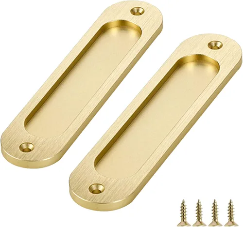 Paquete de 2 manijas para puerta de granero de 6 pulgadas, manija de puerta corrediza de granero, tirador de dedo de puerta empotrada, manija