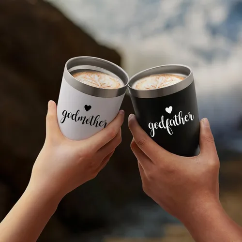 Miniatura 3 de LiqCool Regalo de propuesta de padrinos, juego de vasos aislados con llavero, regalo para padrinos de parte del ahijado, regalos de padres de Dios