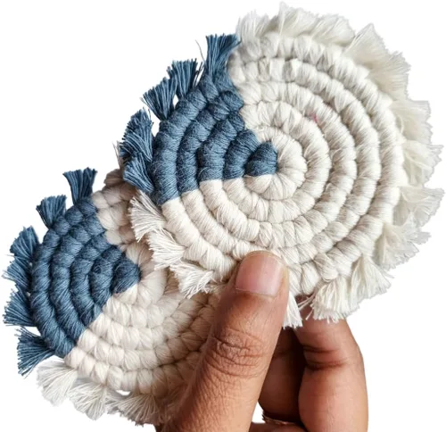 Miniatura 16 de Posavasos de Algodón para Automóvil 2 piezas Posavasos para Tazas de Automóvil Lindos Accesorios de Automóvil para Mujeres Posavasos para Portavasos
