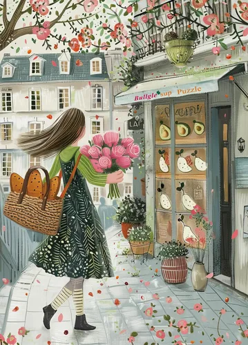 Miniatura 12 de Rompecabezas para adultos, 1000 piezas, libros y rosas con póster entrelazado perfectamente letra en la parte posterior sin polvo, decoración