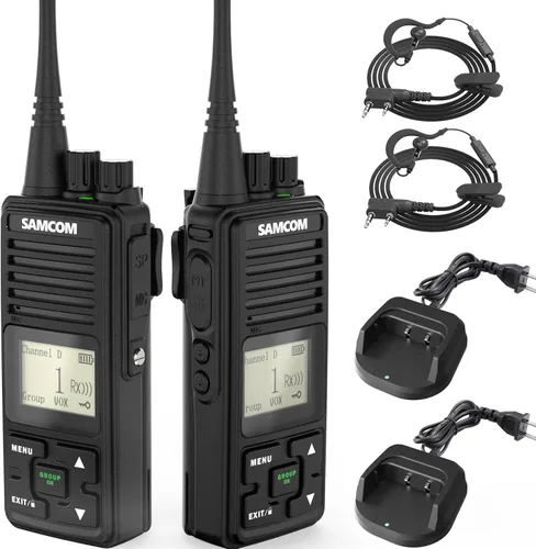 SAMCOM Radios bidireccionales de 3000 mAh de largo alcance recargables de alta potencia, walkie talkies para adultos, radios comerciales