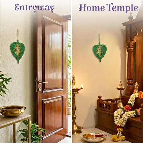 Miniatura 4 de LOVENSPIRE Ganesha de hoja de metal para colgar en la pared, decoración para el hogar, sala de estar, oficina, obra decorativa de arte indio