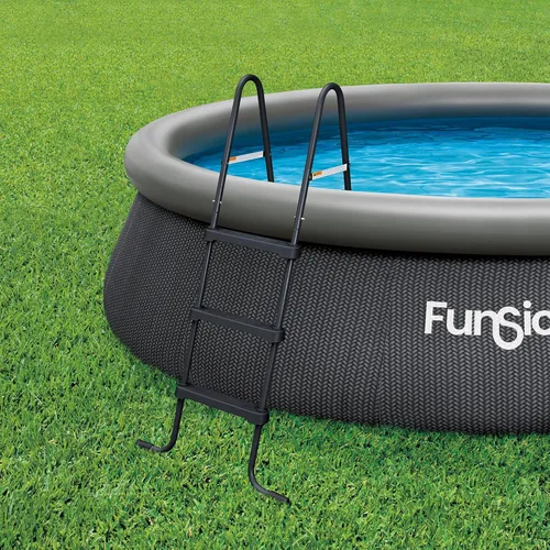 Miniatura 3 de Funsicle SureStep - Escalera de piscina de acero ligero de 3 escalones para exteriores con pies antideslizantes para uso en exteriores, color negro