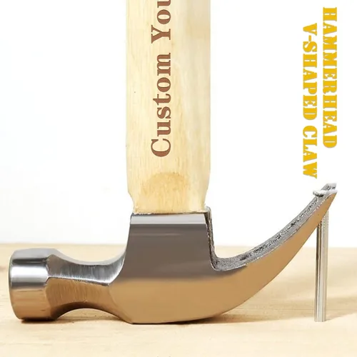 Miniatura 4 de Martillo de mango de madera personalizado con texto, martillo de garra personalizado grabado con láser para hombres, papá, marido, padrinos de boda
