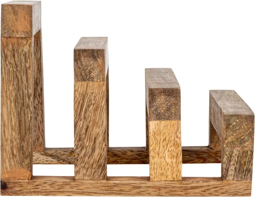 Miniatura 4 de Creative Co-Op - Soporte para tabla de cortar de madera de mango de 6 pulgadas con 3 secciones para cocina, natural