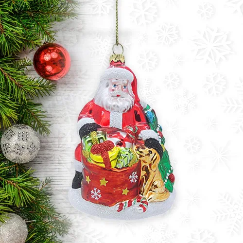 Miniatura 9 de Adorno de cristal soplado a mano de Papá Noel de safari aventurero, decoración navideña temática de viaje de explorador africano de la selva