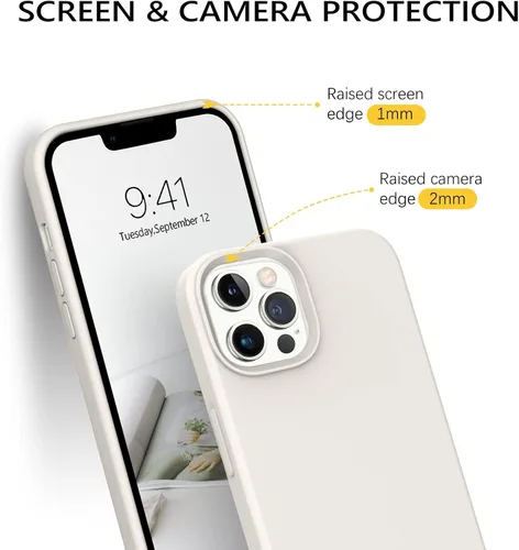 Miniatura 440 de GUAGUA Funda compatible con iPhone 17 Pro Max de 6.9 pulgadas, silicona líquida, goma de gel suave, delgada, forro de microfibra delgada