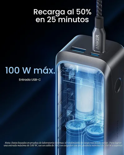 Miniatura 5 de Anker Prime Power Bank, cargador portátil de 3 puertos de 20,100 mAh con salida máxima de 220 W, carga bidireccional, aprobado por la TSA, control