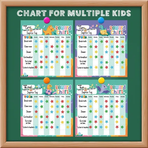 Miniatura 5 de Reward Chart for Kids – Dinosaur Magnetic Kids Behavior Chart, Pad with 26 Chore Charts, 1920 Star Stickers, 49 Incentive Stickers, Responsibility