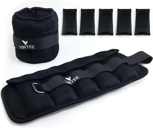 Pesas de tobillo ajustables para mujeres, hombres y niños, juego de pesas de muñeca de 1-5/11 libras (1 par) con peso extraíble para correr,