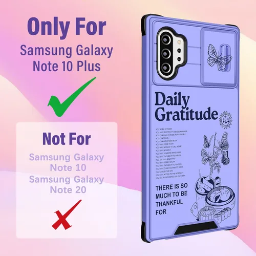 Miniatura 2 de Funermei Funda para Samsung Galaxy Note 10 Plus - Funda para Mujeres Chicas Lindas Cubierta Mariposa Femenina Estética Púrpura Mariposa Diseño Único