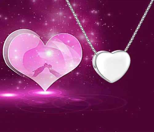 Miniatura 8 de Candyfancy Collar con colgante de corazón de plata de ley 925 para mujer cadena de caja de 180in Metal