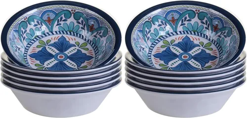 Miniatura 3 de Certified International Talavera - Cuenco multiusos de melamina, 7.5 x 2 pulgadas, juego de 6, 7.5 x 2 pulgadas, multicolor, 14 onzas
