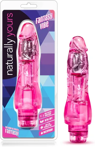 Blush Naturally Yours Fantasy Vibe - Consolador vibrador rosa de 8.5 pulgadas – Vibrador realista de punta flexible potente para punto G y juego de