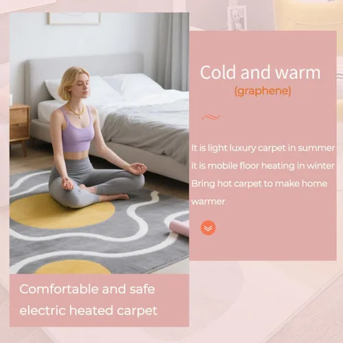 Miniatura 7 de Electric Heating Carpet Pad,Adjustable Temperature Heated Floor Mat with Auto Shut Off,Electric Heated Large Area Rug with Timerfor Living Room
