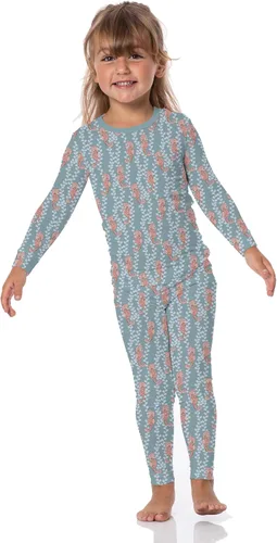 Miniatura 87 de KicKee Pants Conjunto de pijama de manga larga con estampado de piezas
