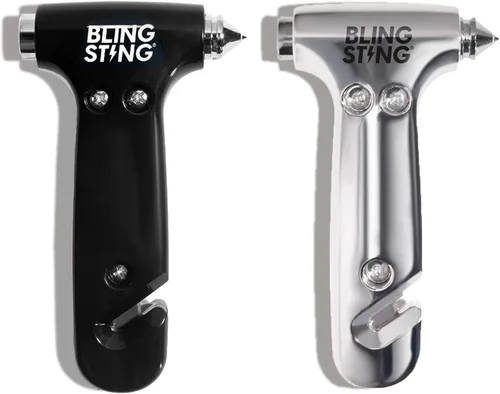 Miniatura 15 de BLINGSTING Martillo de seguridad – Herramienta de escape automotriz de emergencia con rompeventanas, cortador de cinturón de seguridad y correa oro