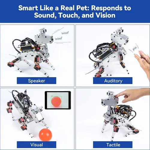 Miniatura 5 de SunFounder Kit de robot AI con Raspberry Pi Zero 2 W+tarjeta TF 32G, ChatGPT-4o habilitado con comando de voz y reconocimiento de video, control
