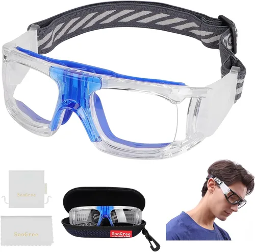 Miniatura 23 de SooGree Sports Glasses - Racquetball Goggles Basketball Football Eye Protective G8033 Marco Negro Almohadilla Gris