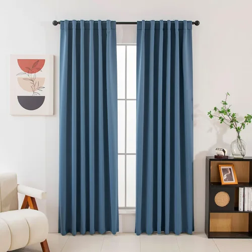 Miniatura 24 de Pickluc Cortinas opacas de 63 pulgadas de largo, 2 paneles de cortinas opacas para dormitorio o sala de estar, pestaña trasera y bolsillo para Negro