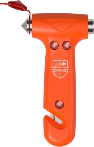 Miniatura 12 de Swiss Safe Martillo de Seguridad para Auto Durazno 5-1 Rompecristales con Cortador de Cinturón de Seguridad - Martillo de Escape de Emergencia