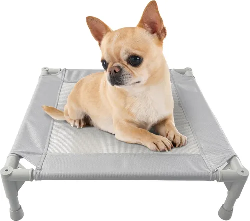 Miniatura 13 de Pozico Cama elevada para mascotas con malla transpirable para gatos y perros pequeños, cuna refrescante elevada para cachorros y gatitos, 18.9 x
