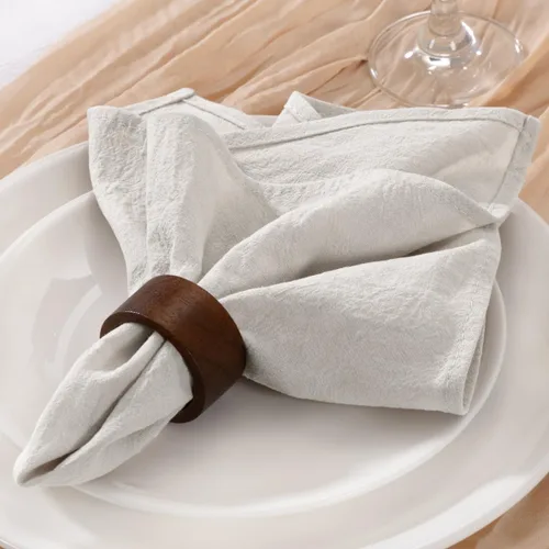 Miniatura 4 de MLMW Juego de 6 servilletas de tela de lino de 16 x 16 pulgadas para decoración rústica de boda, baby shower, cumpleaños, mesa de cumpleaños