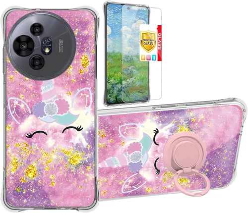 Miniatura 104 de jioeuinly JSF-DJS - Funda compatible con Nothing Phone 2a con protector de pantalla de vidrio templado, policarbonato duro + silicona suave, soporte
