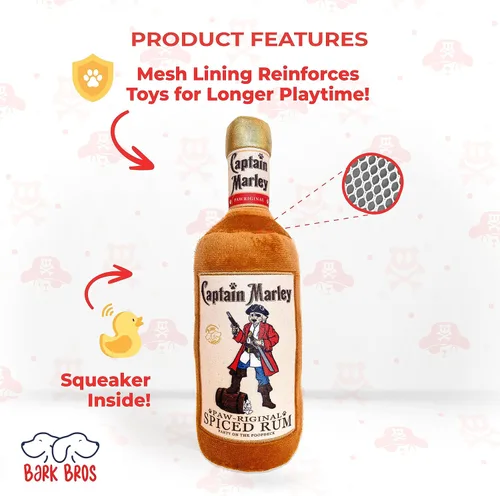 Miniatura 6 de Bark Bros - Juguete de perro botella de licor - Juguetes de perro de felpa chirriantes divertidos parodia de bebida - Juguete de perro de alcohol