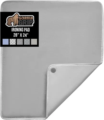 Miniatura 19 de GORILLA GRIP The Original - Funda y almohadilla para tabla de planchar, revestimiento de silicona, acolchado grueso resistente a la quemadura, Gris