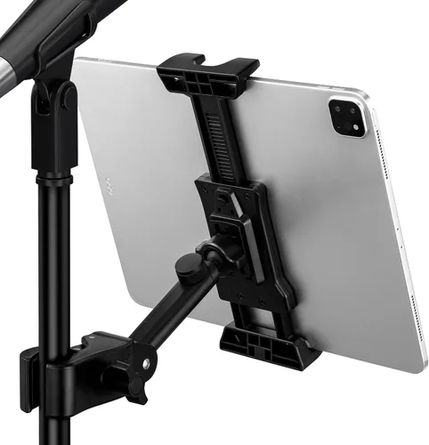 Miniatura 8 de Soporte para tablet para soporte de micrófono con clip de banco de energía, soporte ajustable para iPad/iPhone para soporte de música, compatible