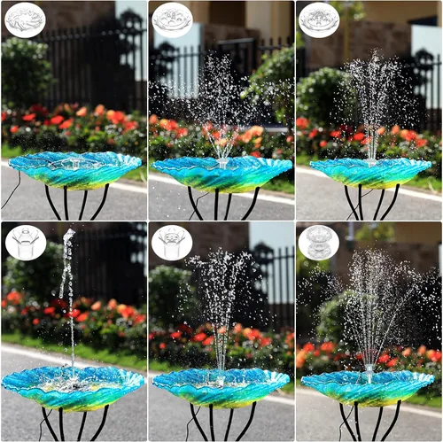 Miniatura 3 de AISITIN Bomba de Fuente Solar de 3.5W para Características de Agua Exterior Fuente de Baño Solar DIY para Pájaros con Múltiples Boquillas, Fuente