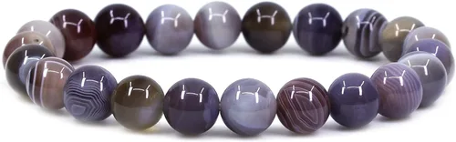 Miniatura 81 de Amandastone Pulsera elástica de cuentas redondas de 0.315 in con piedras preciosas naturales de 7 pulgadas
