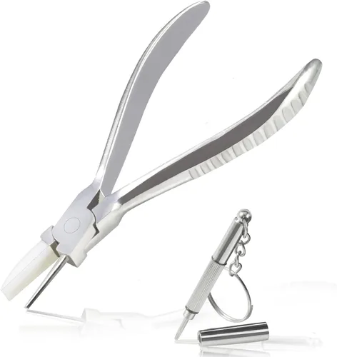 Alicates de nailon con punta redonda y plana para lentes de 6 pulgadas, alicates de ajuste, herramienta de reparación de gafas, herramientas de
