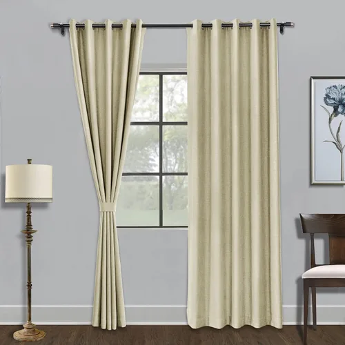 Miniatura 21 de Fcosie Cortinas opacas de 84 pulgadas de largo con textura de lino, con aislamiento térmico, con ojales en la parte superior con forro opaco blanco